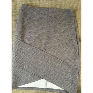 Joe B Gray Ribbed Mini Skirt High Waist Bodycon‎ Party Cocktail S